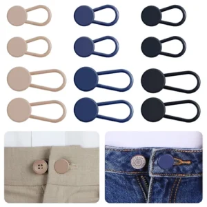 12 Pcs Instant No Sew Button Extenders for Jeans Pants Waistband Expanders