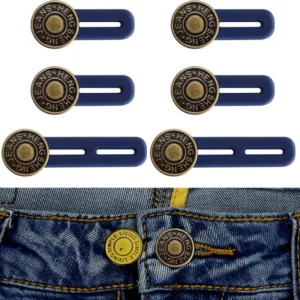 6Pcs Jean Button Extenders No Sew Waistband Extender Buttons for Jeans Pants
